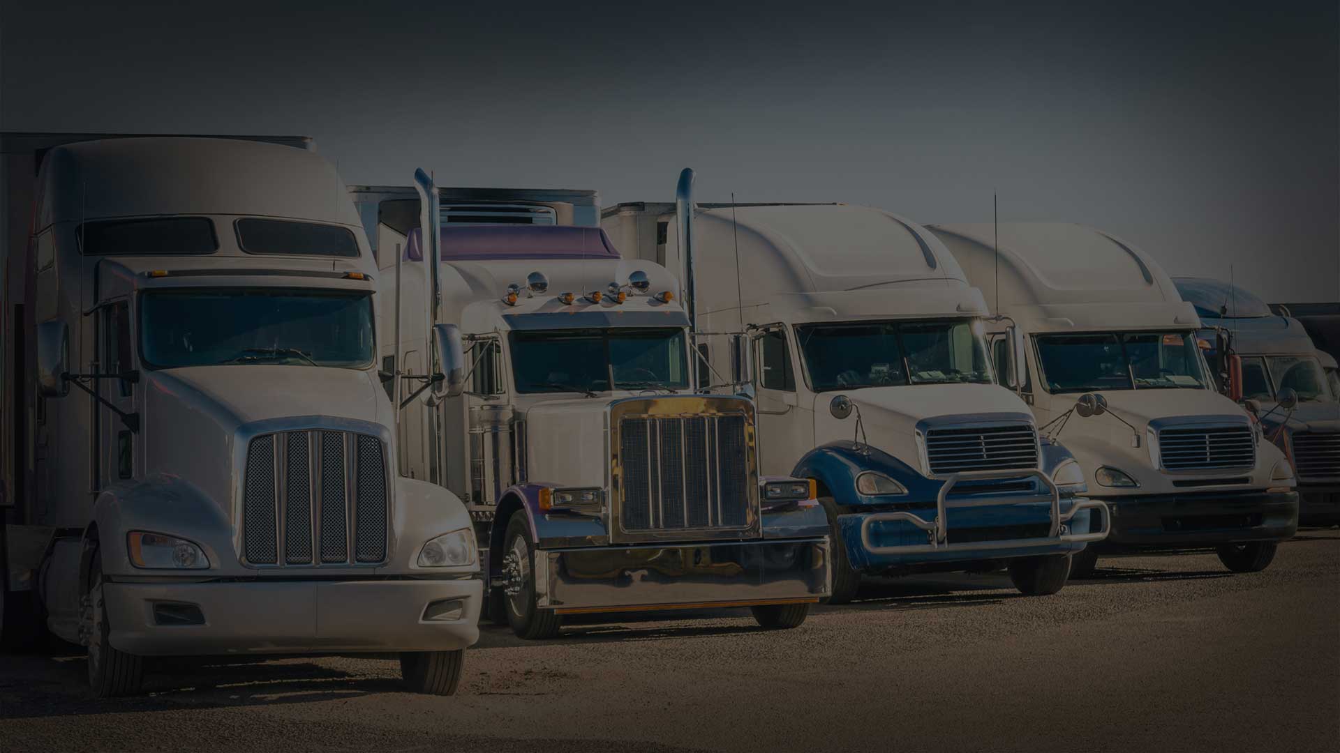 Parked trucks with rising diagram
